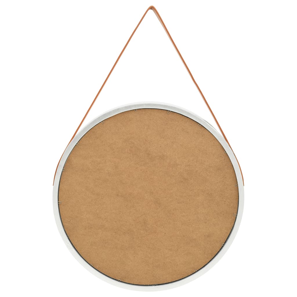 NNEVL Wall Mirror with Strap 60 cm Silver